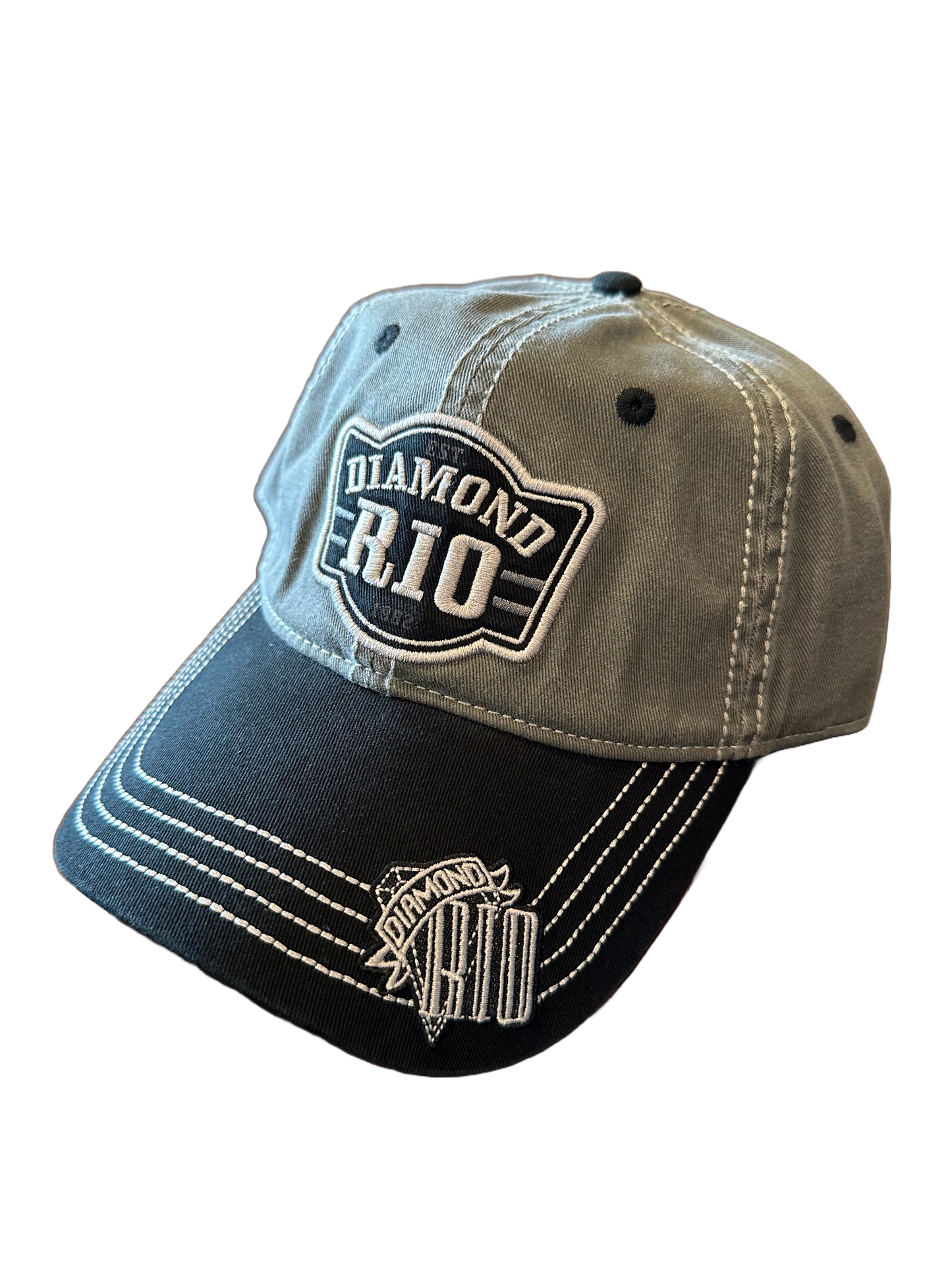 Diamond Rio Embroidered Cap - Dark Grey/ Silver